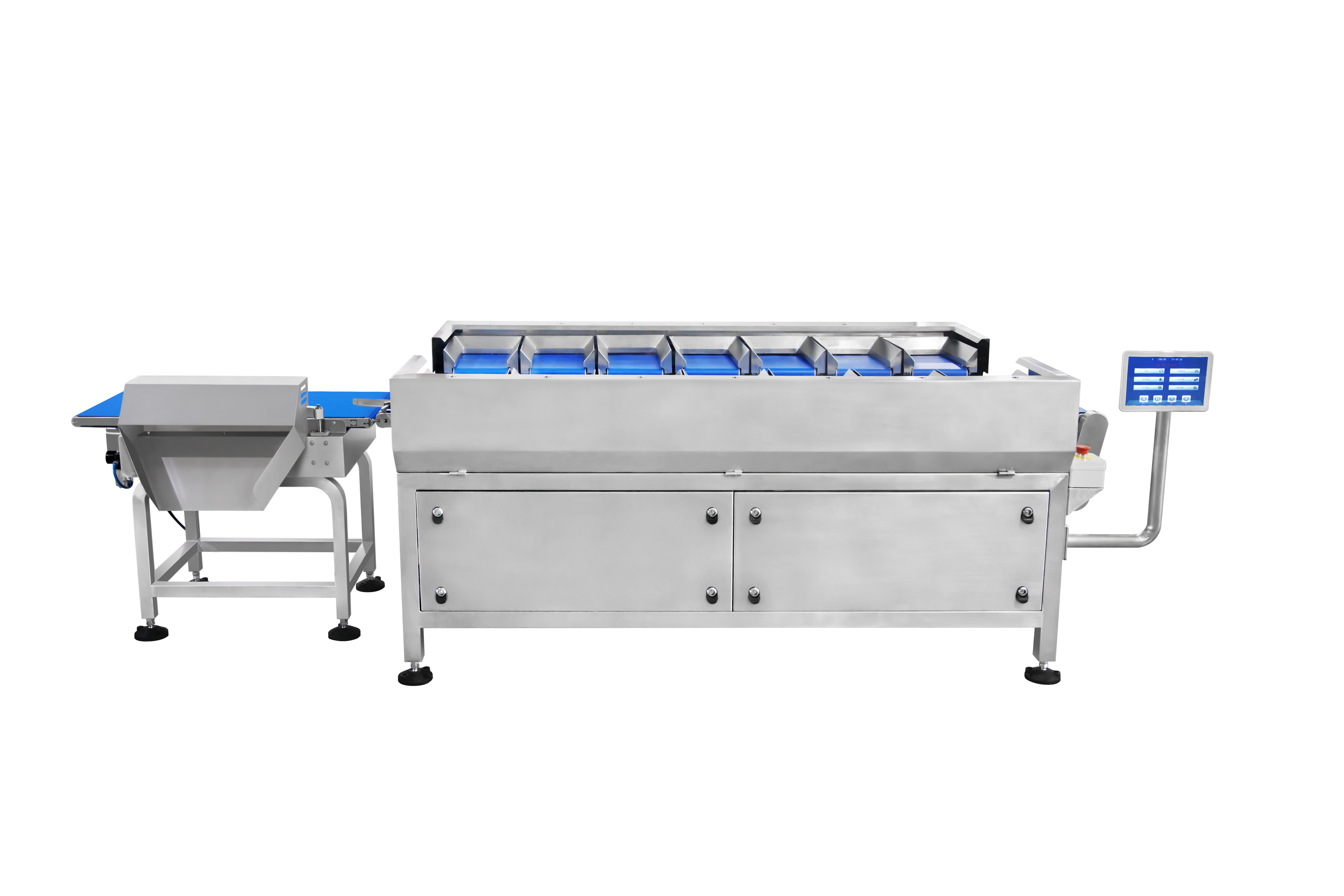 202311111699685109132889.jpg 二代14頭皮帶式手工加料組合秤-帶不合格的剔除.jpg